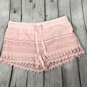 Women’s pink crochet shorts by no boundaries
